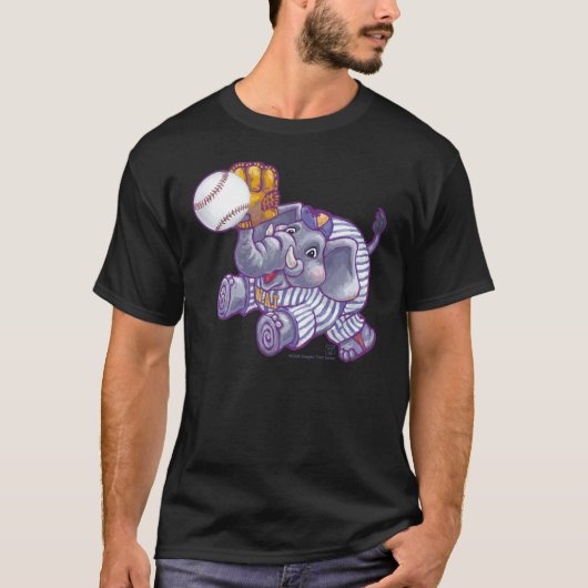 Baseball Elephant Men T Shirts (Vorderseite)
