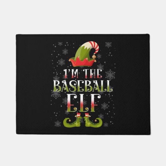Baseball Elf Christmas Fußmatte (Vorderseite)
