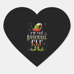 Baseball Elf Christmas Herz-Aufkleber