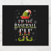 Baseball Elf Christmas Schaumweinetikett (Einzelnes Label)