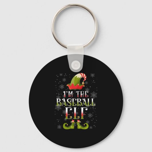 Baseball Elf Christmas Schlüsselanhänger (Vorderseite)