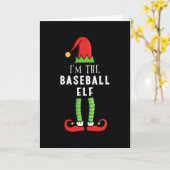 Baseball Elf Weihnachts-Matching Familiengeschenk Karte (Gelbe Blume)