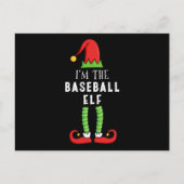 Baseball Elf Weihnachts-Matching Familiengeschenk Postkarte (Vorderseite)