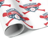 Baseball-Emblem personifizieren Ihre Gelegenheit Geschenkpapier (Rolleneckpunkt)