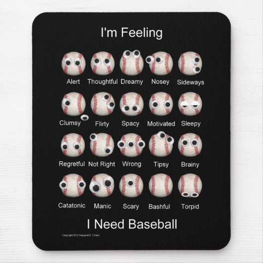 Baseball Emotionen Mousepad (Vorne)