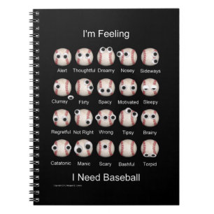 Baseball-Emotionen-Notebook Notizblock