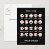 Baseball Emotionen Postkarte (Vorne/Hinten)