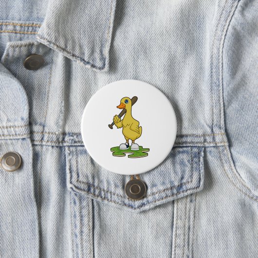 Baseball-Ente mit Baseballschläger Button (Beispiel)