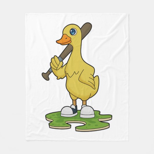 Baseball-Ente mit Baseballschläger Fleecedecke (Vorderseite)