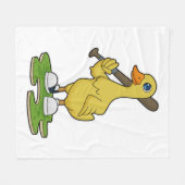 Baseball-Ente mit Baseballschläger Fleecedecke (Vorderseite (Horizontal))