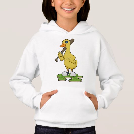 Baseball-Ente mit Baseballschläger Hoodie (Vorderseite)