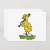 Baseball-Ente mit Baseballschläger Postkarte (Vorne/Hinten)