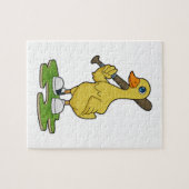 Baseball-Ente mit Baseballschläger Puzzle (Horizontal)