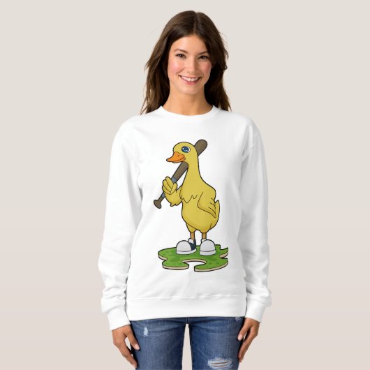 Baseball-Ente mit Baseballschläger Sweatshirt (Vorne ganz)