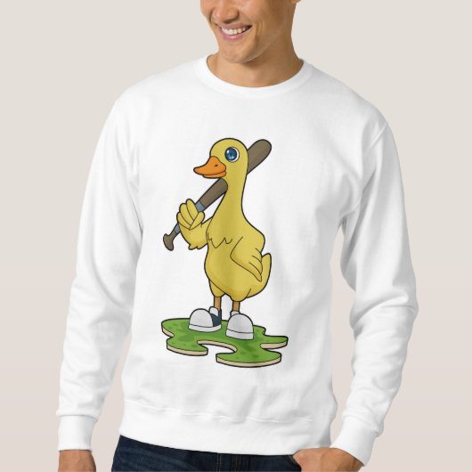 Baseball-Ente mit Baseballschläger Sweatshirt (Vorderseite)