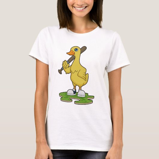 Baseball-Ente mit Baseballschläger T-Shirt (Vorderseite)