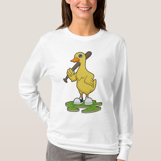 Baseball-Ente mit Baseballschläger T-Shirt (Vorderseite)