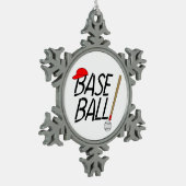 Baseball-Erklärung Schneeflocken Zinn-Ornament (Links)