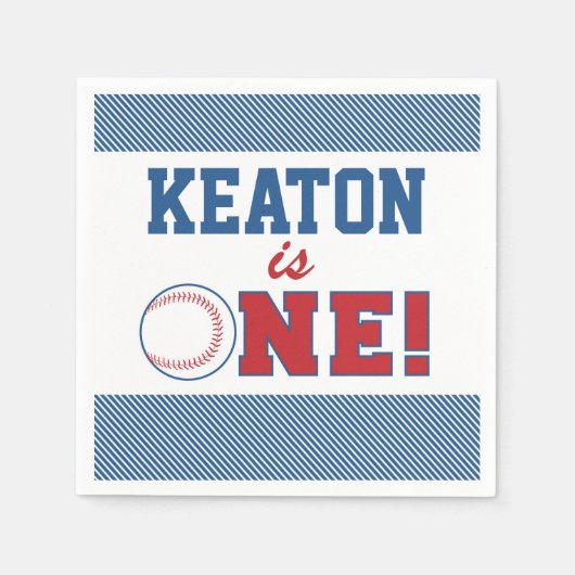 Baseball Erster Geburtstag Custom Napkins Serviette (Vorderseite)