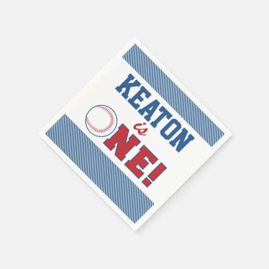 Baseball Erster Geburtstag Custom Napkins Serviette (Ecke)