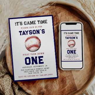 Baseball erstes Jahr ab 1. Geburtstag Einladung