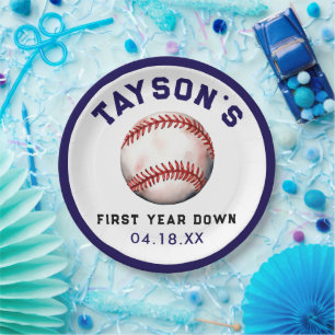 Baseball erstes Jahr ab 1. Geburtstag Pappteller