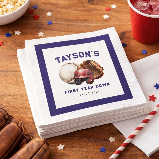 Baseball erstes Jahr ab 1. Geburtstag Serviette