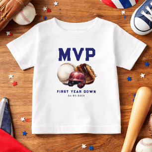 Baseball Erstes Jahr Down 1. Geburtstag Baby T-shirt