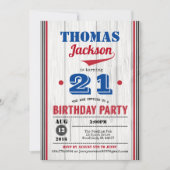 Baseball Erwachsenen Einladung zum Geburtstag. Rus (Vorderseite)