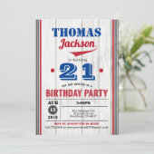 Baseball Erwachsenen Einladung zum Geburtstag. Rus (Stehend Vorderseite)