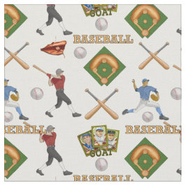 Baseball-Fabric mit Spielern in Aktion Stoff