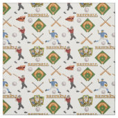 Baseball-Fabric mit Spielern in Aktion Stoff (Muster)