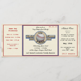 Baseball-Familientreffen-Pass Einladung