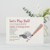 Baseball Fan Birthday Einladung (Stehend Vorderseite)