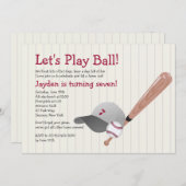 Baseball Fan Birthday Einladung (Vorne/Hinten)