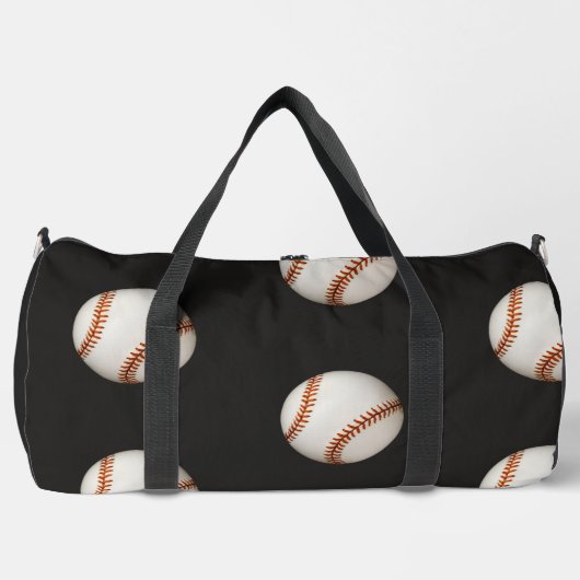 Baseball Fan Black Duffle Bag (Vorderseite)