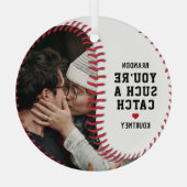 Baseball Fan Boyfriend Weihnachtsgeschenk Ornament Aus Glas (Rückseite)