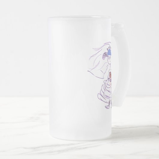 Baseball Fan Bride Mattglas Bierglas (VorderseiteRechts)