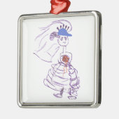 Baseball Fan Bride Ornament Aus Metall (Links)