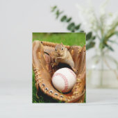 Baseball Fan Chipmunk Postkarte (Stehend Vorderseite)
