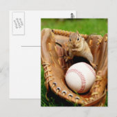 Baseball Fan Chipmunk Postkarte (Vorne/Hinten)