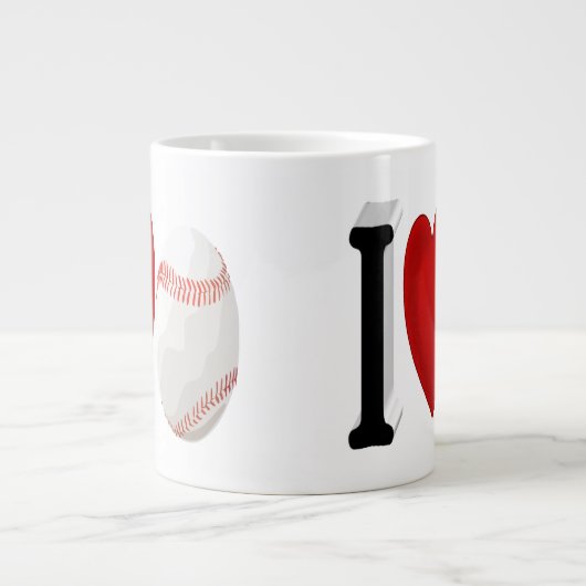 Baseball Fan Halbtext Riesenkaffee Tasse (Vorderseite)