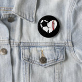Baseball-Fan Herz Fußballspieler Geschenk Team Tra Button (Beispiel)