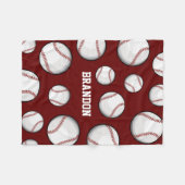 Baseball-Fan-Name-Kastanienbraun Fleecedecke (Vorderseite (Horizontal))