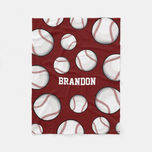 Baseball-Fan-Name-Kastanienbraun Fleecedecke (Vorderseite)
