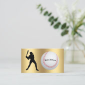 Baseball Fan oder Spieler Schlagmann-Silhouette Ba Visitenkarte (Stehend Vorderseite)