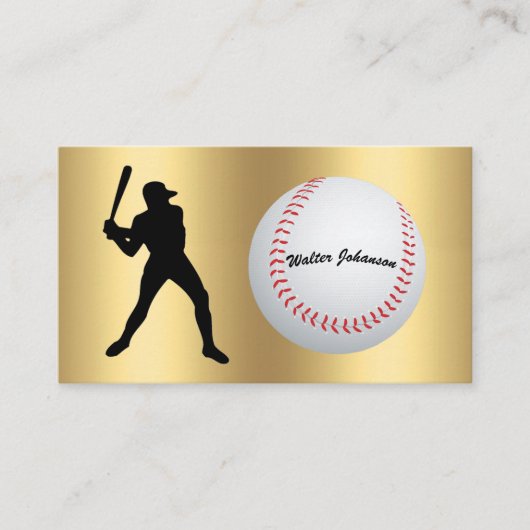 Baseball Fan oder Spieler Schlagmann-Silhouette Ba Visitenkarte (Vorderseite)