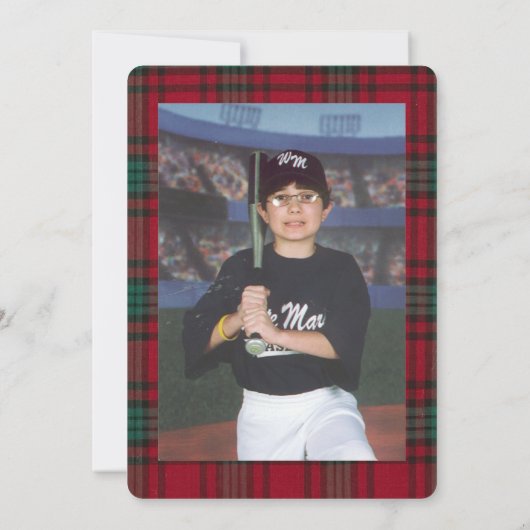 Baseball Fan Ornament Custom Foto Weihnachtskarte Dankeskarte (Rückseite)