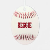 Baseball Fan Personalisierte Verzierung Ornament Aus Metall (Vorderseite links)