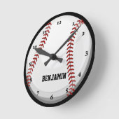 Baseball - Fan Runde Wanduhr (Winkel)